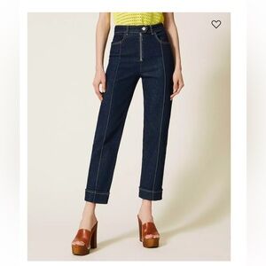 Twinset Milano Straight leg jeans with fold
